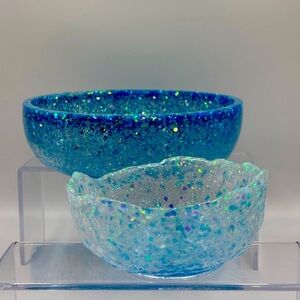Elegant Blue Holographic Decorative Bowls